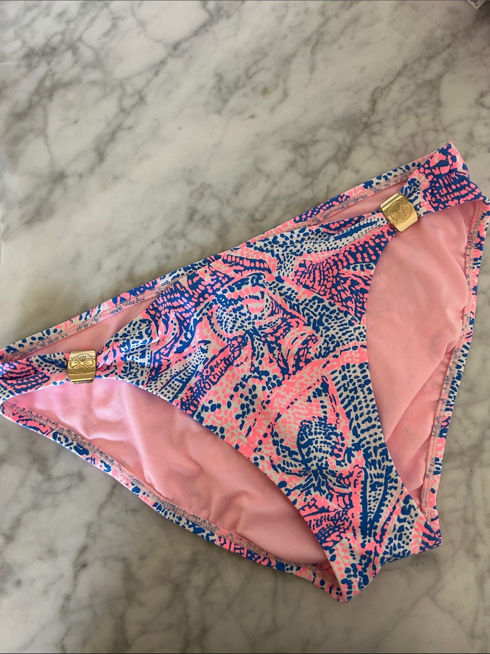 Lilly Pulitzer Pink and Blue Printed Bikini Bottoms